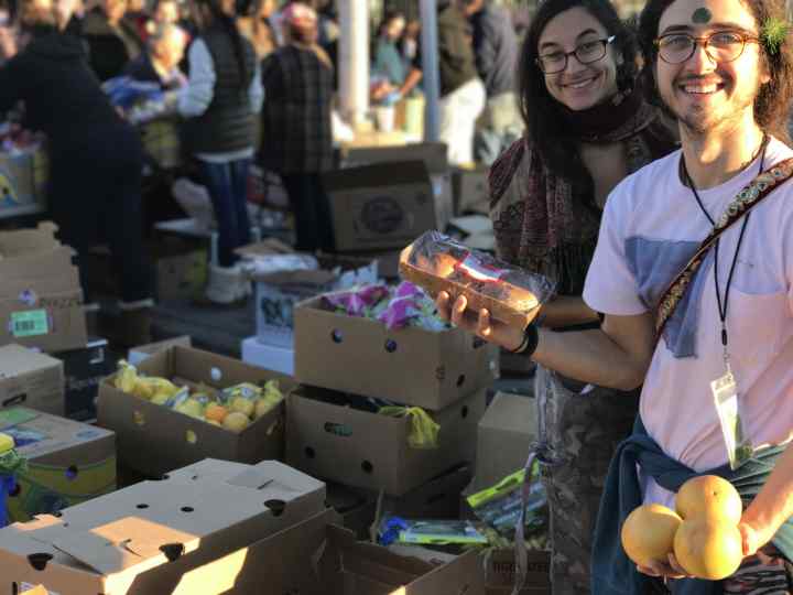 Volunteers Andrew & Lauren, helping at the Community Solidarity Hempstead Food Share